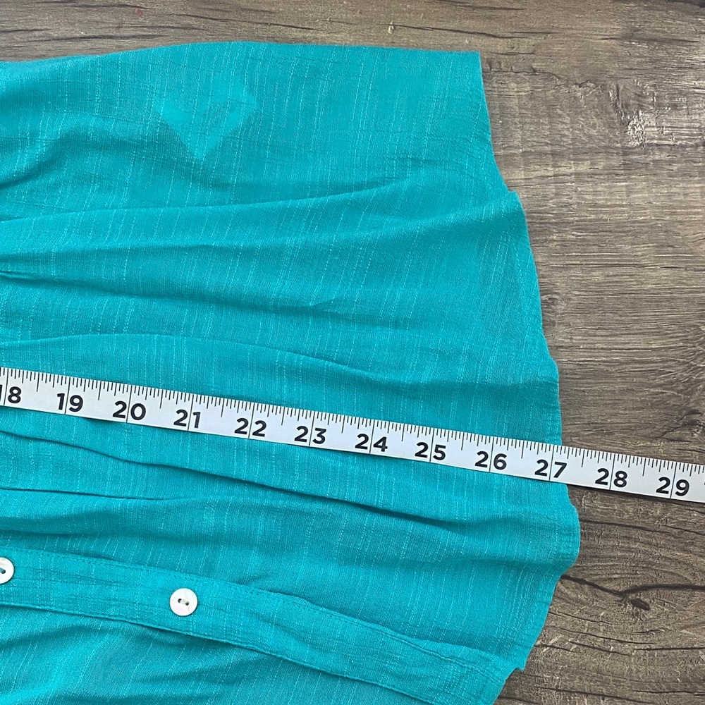 Ruby Rd. Teal Button-Down Shirt - Picture 9 of 9